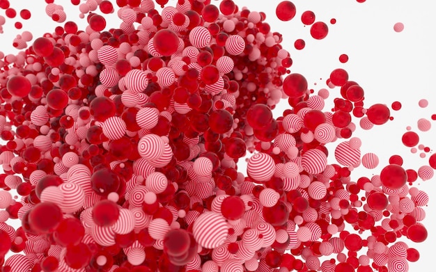 Abstract 3d particles isolated on white background