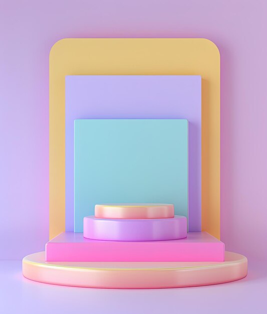 abstract 3d podium for product presentation mock up for promotion volumetric view