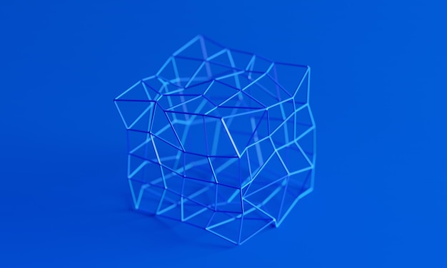 Abstract 3d render blue modern background design