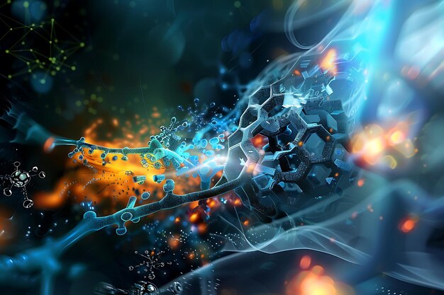 Abstract 3D Render of Molecular Structure