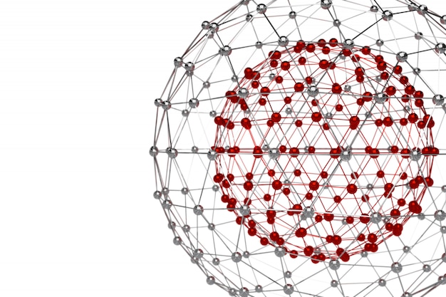 abstract 3d rendering of low poly metal sphere 