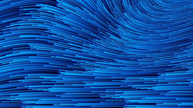 Abstract 3D rendering technology background with flow lines big data, and science, electronic and digital style, wire net dimensional perspective.