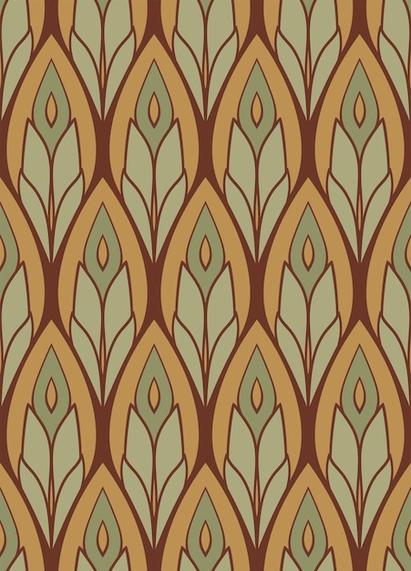 abstract art nouveau style pattern seamless vector ornament soft color design for wallpaper textile