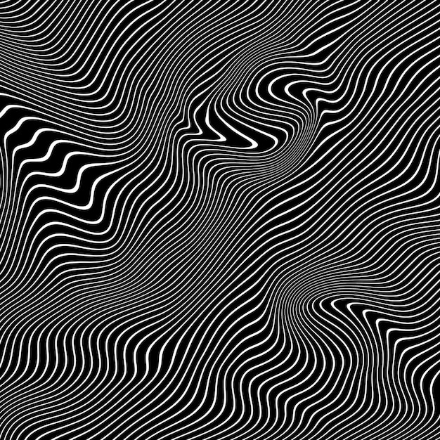 Abstract backdrop Black and white waves and lines