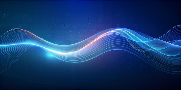 abstract background blue wave and light