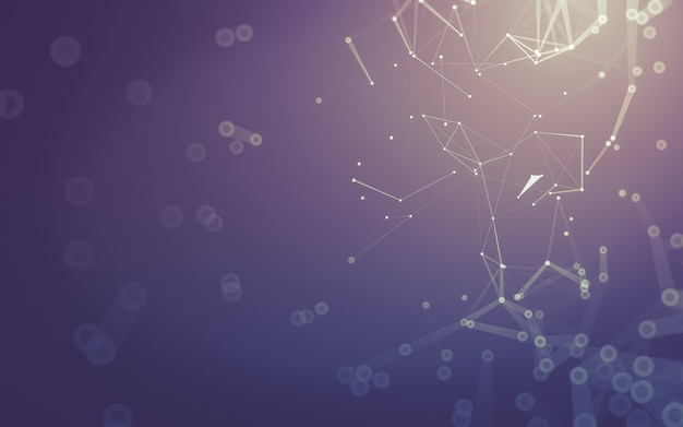 abstract background. molecules technology with polygonal shapes, connecting dots and lines. connection structure. big data visualization.