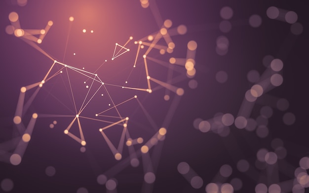 abstract background. molecules technology with polygonal shapes, connecting dots and lines. connection structure. big data visualization.