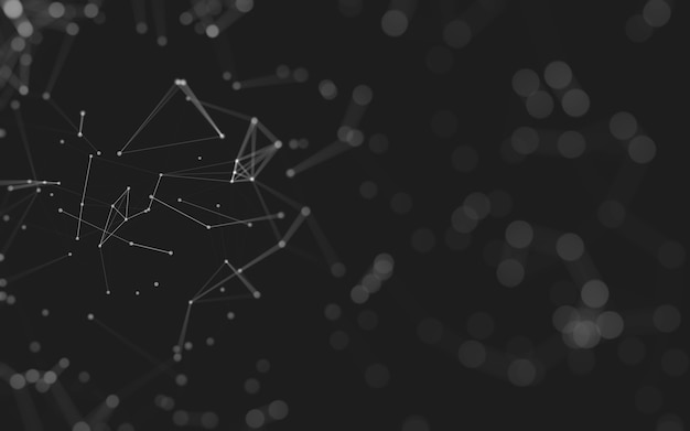 abstract background. molecules technology with polygonal shapes, connecting dots and lines. connection structure. big data visualization.