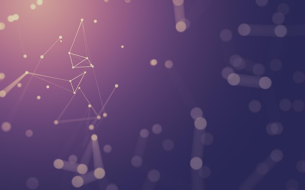abstract background. molecules technology with polygonal shapes, connecting dots and lines. connection structure. big data visualization.