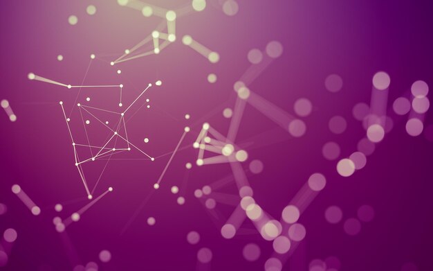 abstract background molecules technology with polygonal shapes connecting dots and lines connection structure big data visualization