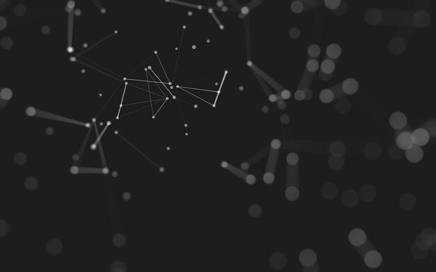 abstract background molecules technology with polygonal shapes connecting dots and lines connection structure big data visualization