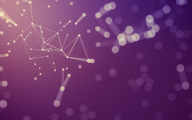 abstract background molecules technology with polygonal shapes connecting dots and lines connection structure big data visualization