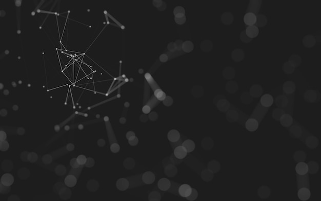 abstract background molecules technology with polygonal shapes connecting dots and lines connection structure big data visualization