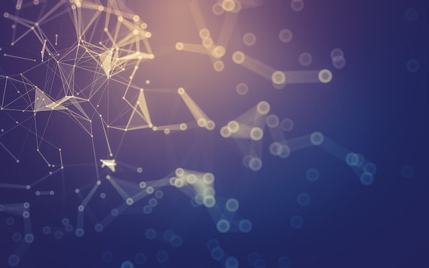 Abstract background. Molecules technology with polygonal shapes, connecting dots and lines. 