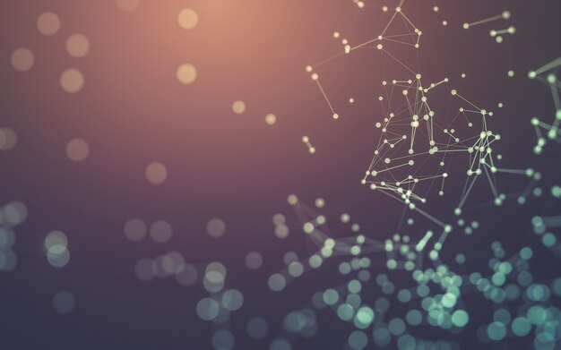 abstract background. molecules technology with polygonal shapes, connecting dots and lines.