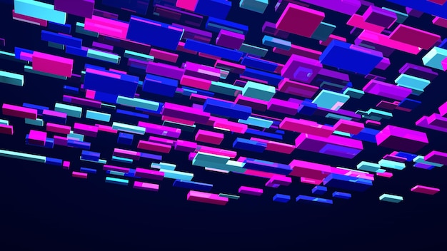 Abstract background Multicolor geometric shapes 3d illustration Glass rectangles Vivid blocks Simple abstract backdrop Digital image