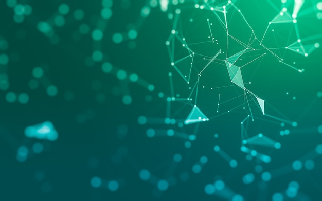 abstract background of molecules technology with polygonal shapes