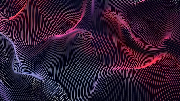 Abstract background of wavy lines in pink and blue