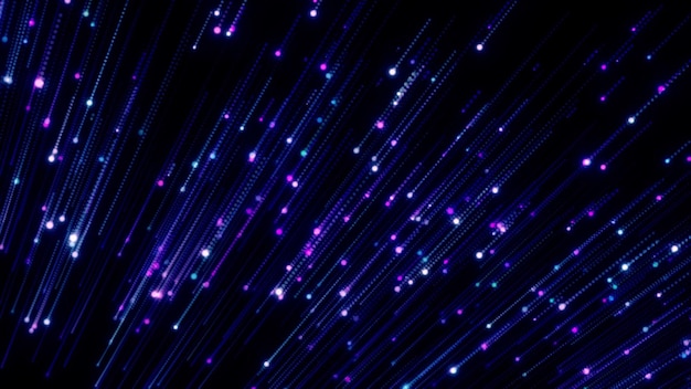 Abstract background with circles and lines Different shades and thicknesslighting of fiber optics cable concept and bokeh abstract background