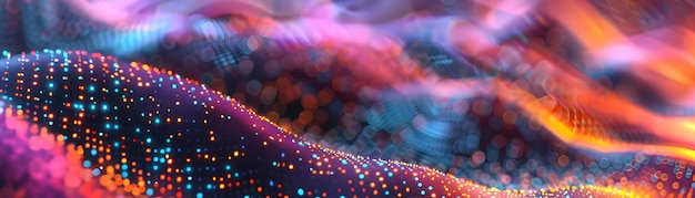 Abstract Background with Colorful Bokeh Lights and Swirling Patterns 3D Rendered Image