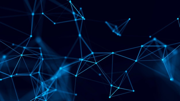 Abstract background with connecting dots and lines Network connection structure 3D rendering