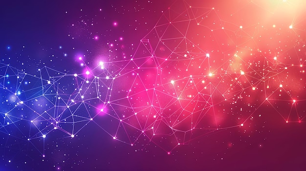 abstract background with glowing network of connected dots and lines