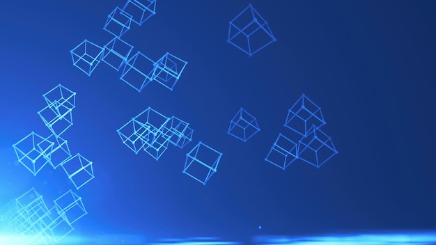 Abstract background with many atoms Technology