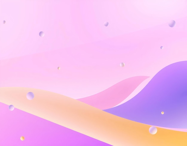 Abstract background with pastel pink purple and yellow colors with floating circles