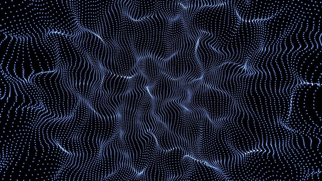 abstract banner with blurred blue glowing particles