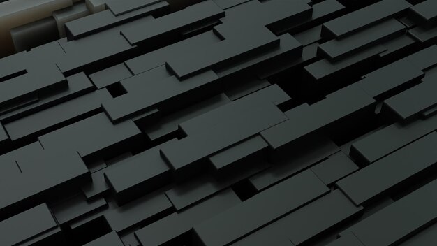 Abstract black 3d rendering of a modern geometric background