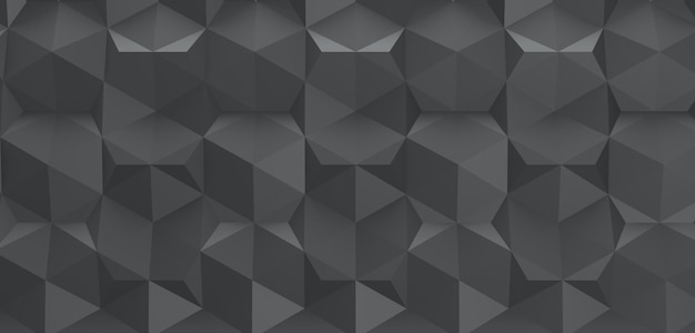 Abstract black geometric background 3d rendering illustration