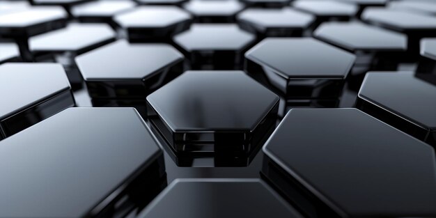 Abstract black hexagon grid pattern