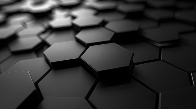 Abstract black texture background hexagon carbon