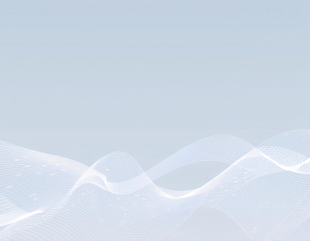 Abstract blue and white background with wavy lines