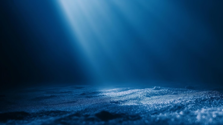 Bild abstract blue background with light rays and bokeh 3d rendering