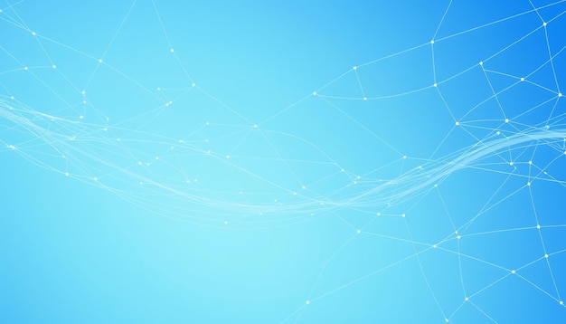Abstract blue background with white connected lines