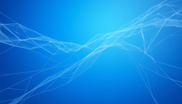 Abstract blue background with white geometric lines