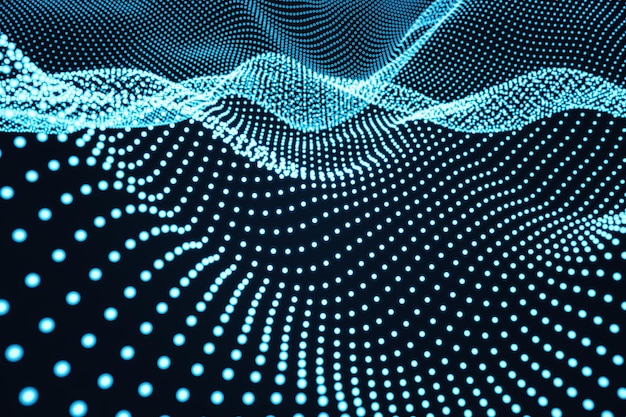 Abstract blue digital wave background