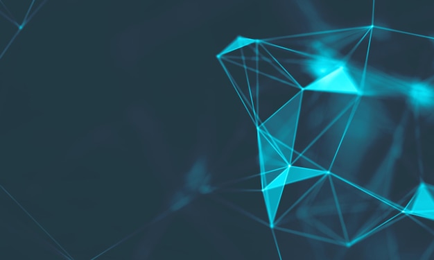 Abstract Blue Geometrical Background Connection structure Science background Futuristic Technology HUD Element onnecting dots and lines Big data visualization and Business