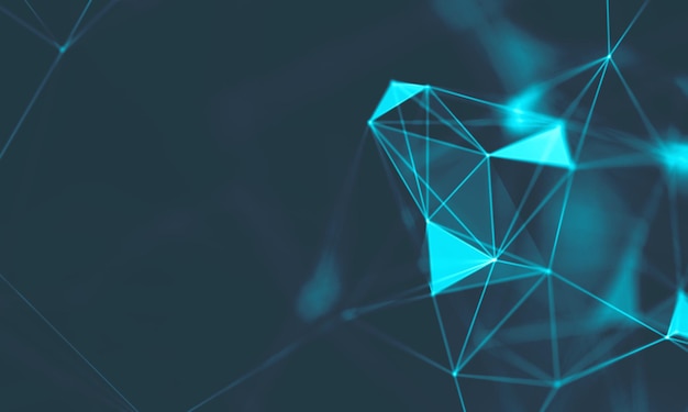 Abstract Blue Geometrical Background Connection structure Science background Futuristic Technology HUD Element onnecting dots and lines Big data visualization and Business