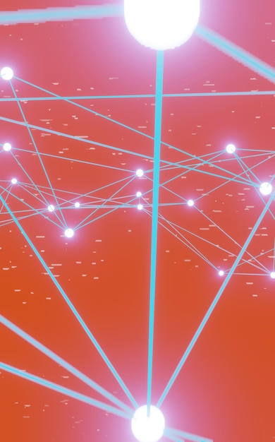 Abstract blue orange plexus background connection lines and dots for tech Science background Big data complex with compounds Lines plexus Big data visualization Network or connection3d rendering