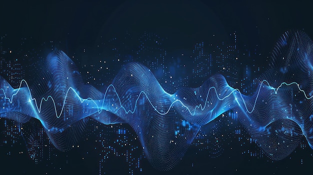 Abstract Blue Wave Digital Background