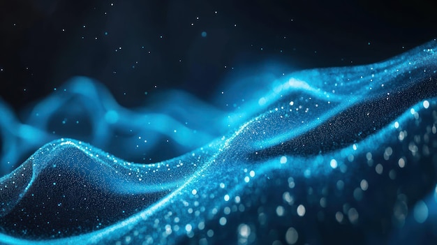 Abstract Blue Waves of Light