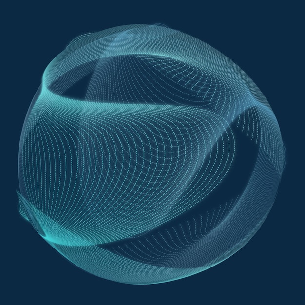 Abstract blue wireframe shape