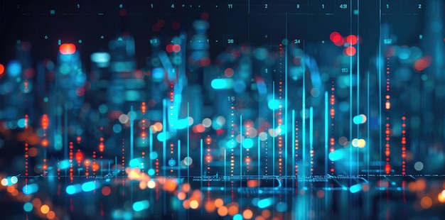 abstract business background with blue financial chart