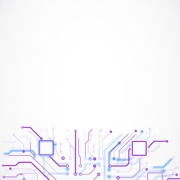 Abstract Circuit Board Design on White Background 3D Rendering