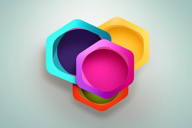 abstract colorful 3d shape graphics as label template generative ai