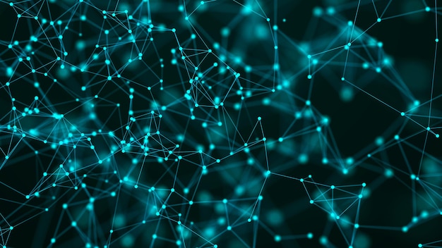 Abstract communication background with connecting dots and lines Plexus effect 3d