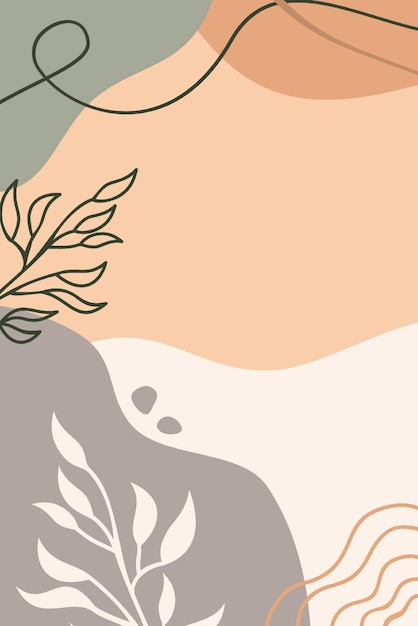 Abstract Composition with Organic Shapes and Floral Elements