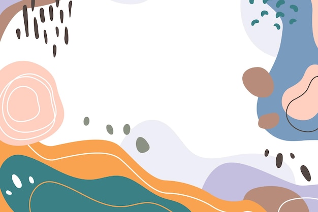 Abstract Composition with Organic Shapes and Pastel Colors